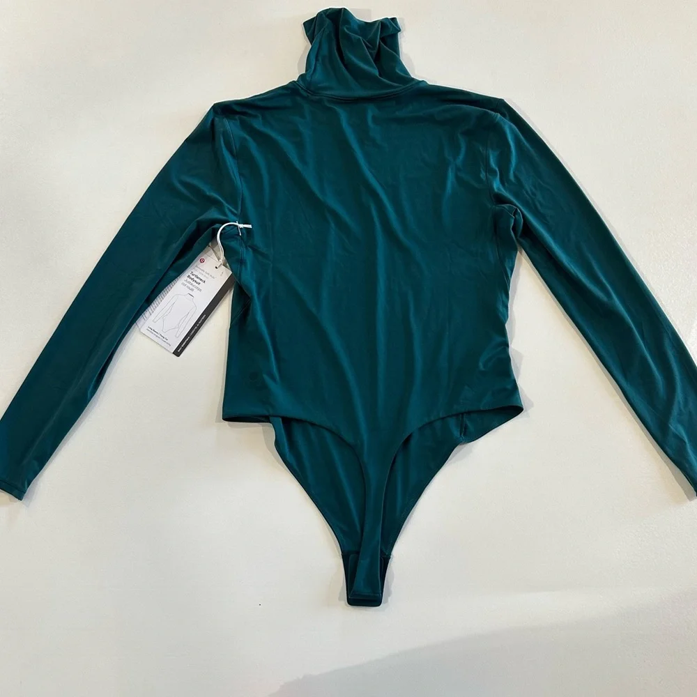 Lululemon Teal Turtleneck Seriously Soft Nulu Long Sleeve Bodysuit Womens Size L